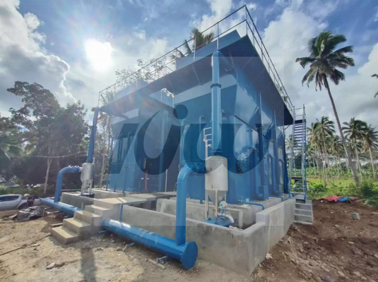 Installation de traitement extérieur des eaux fluviales par floculation et sédimentation